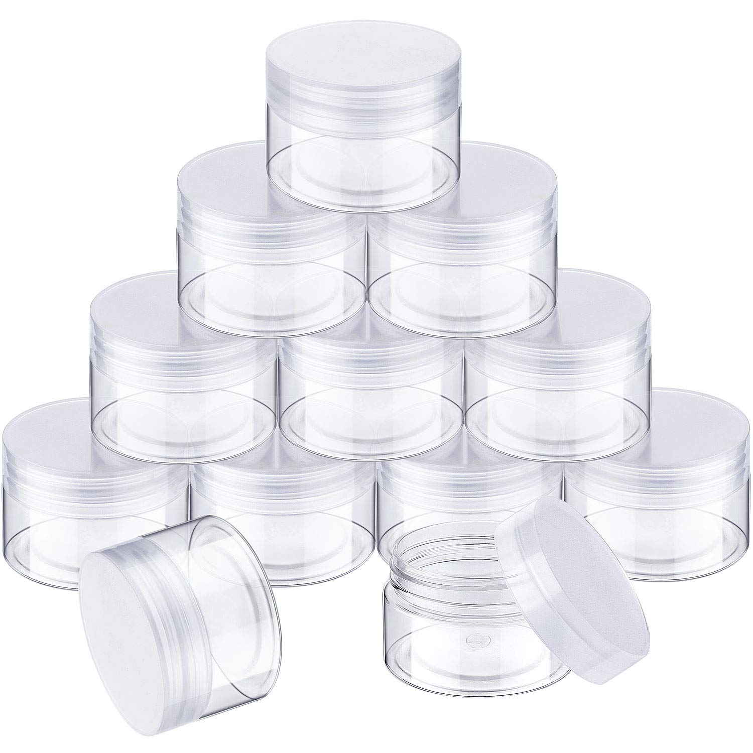 12 Pack Small Plastic Containers with Lids Clear for Beauty Products